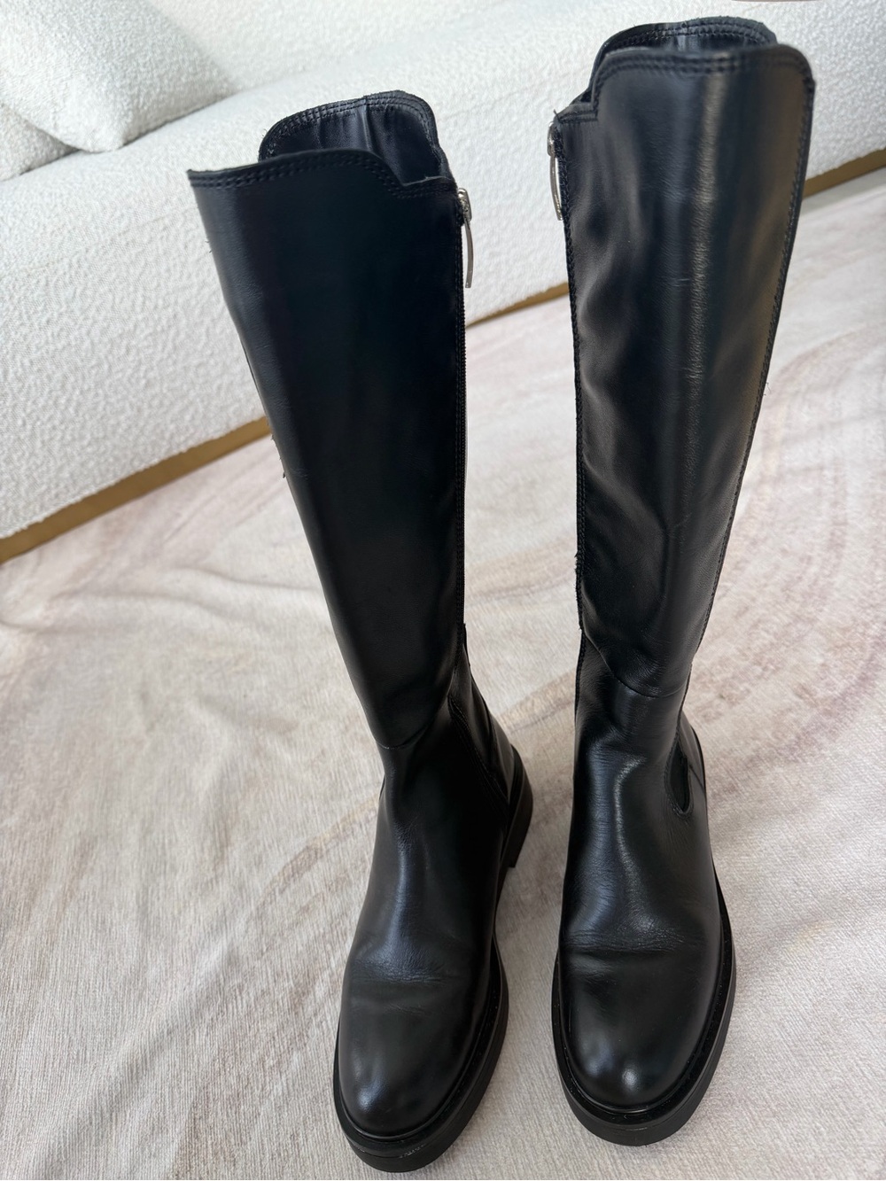 Steve Madden Black Tall Leather Riding Boots